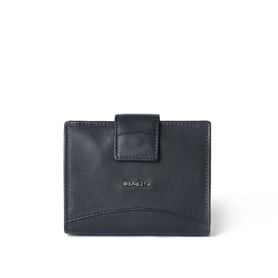 Női olasz bőr pénztárca, NappaLeather Wallet Midi, kék színben