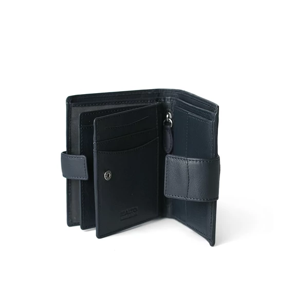 Nappa Leather Wallet Midi Navy