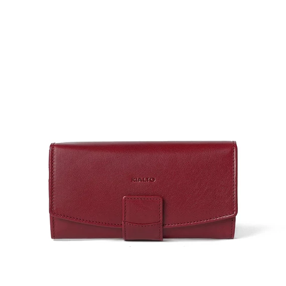 Női olasz bőr pénztárca, Leather Wallet Grande, piros színben