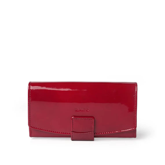 Női olasz lakkbőr pénztárca, Patent Leather Wallet Grande, piros színben