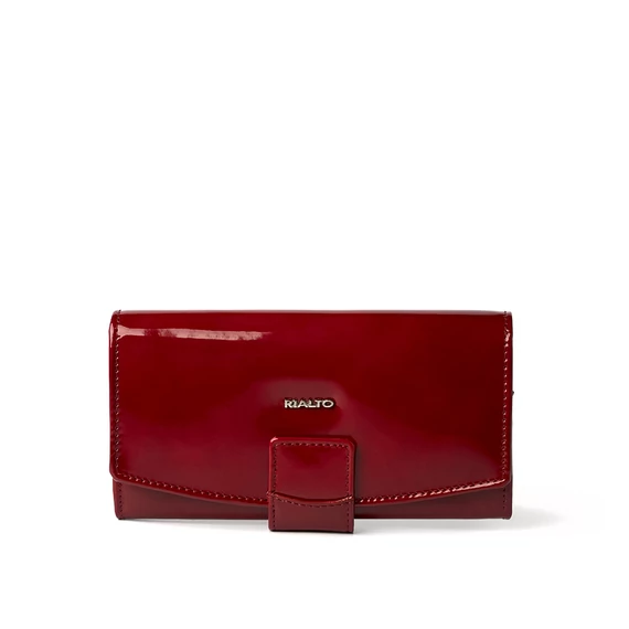 Női olasz bőr pénztárca, Patent Leather Wallet Grande, piros színben