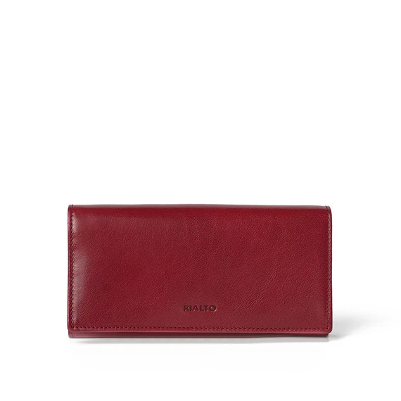 Női olasz bőr pénztárca, Leather Wallet Grande, piros színben