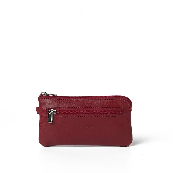 Férfi olasz bőr kulcstartó, Leather Keyholder, piros színben
