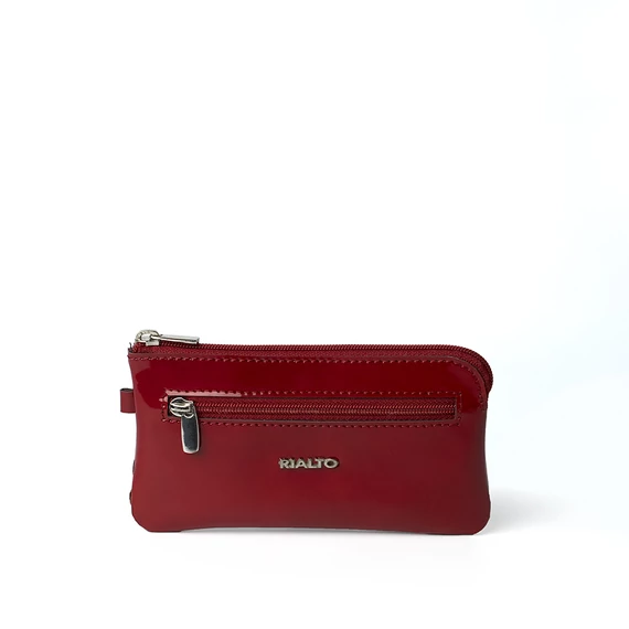 Női olasz lakkbőr kulcstartó, Patent Leather Keyholder, piros színben