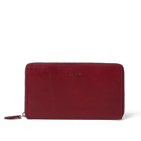 Női olasz bőr pénztárca, Leather Wallet Grande, piros színben