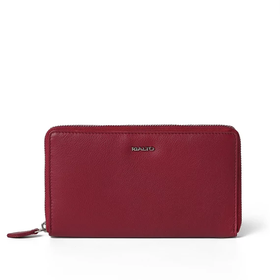 Női olasz bőr pénztárca, Nappa Leather Wallet Grande, piros színben