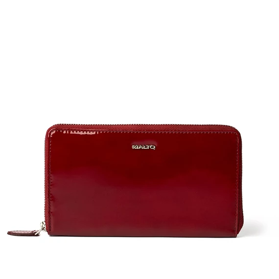 Női olasz lakkbőr pénztárca, Patent Leather Wallet Grande, piros színben
