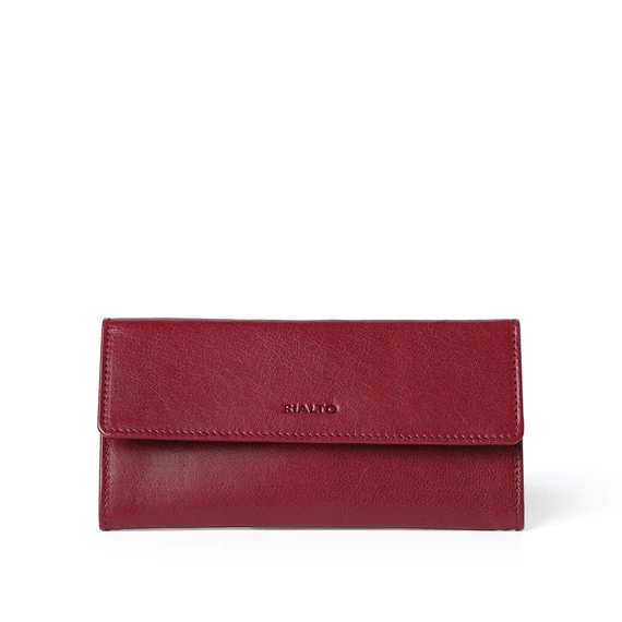 Női olasz bőr pénztárca, Leather Wallet Grande, piros színben