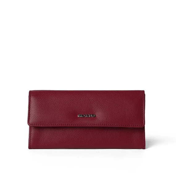 Női olasz bőr pénztárca, Leather Wallet Grande, piros színben