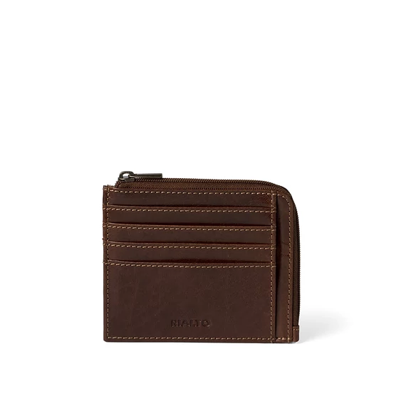 Férfi olasz bőr pénztárca, Vachetta Leather Wallet, sötétbarna színben