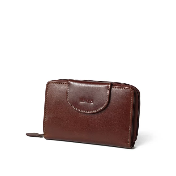  Leather Wallet Midi Marone