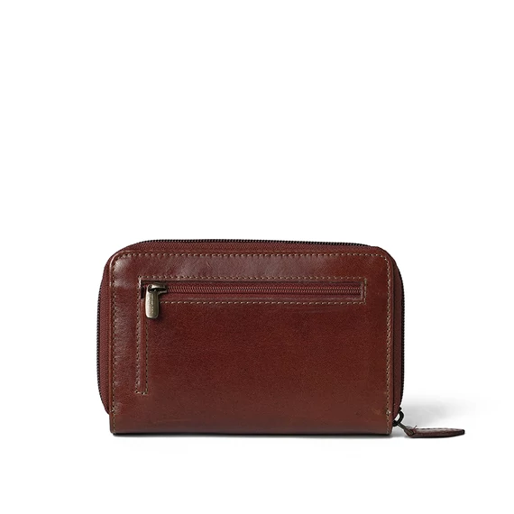 Leather Wallet Midi Marone