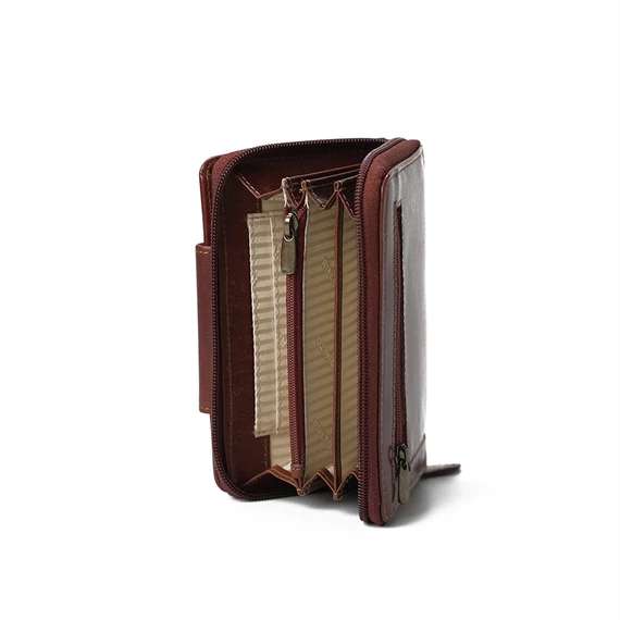  Leather Wallet Midi Marone