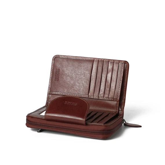  Leather Wallet Midi Marone