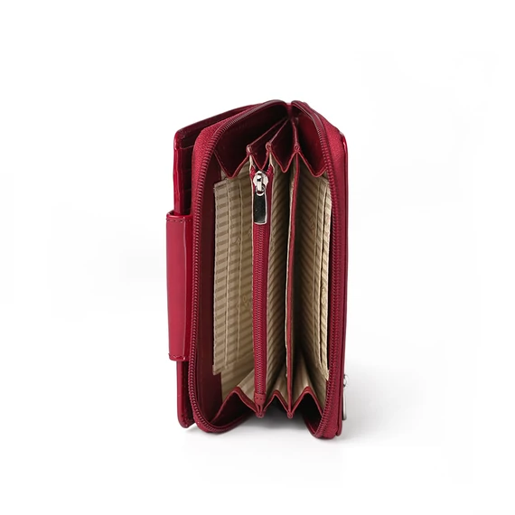 Patent Leather Wallet Midi Ruby