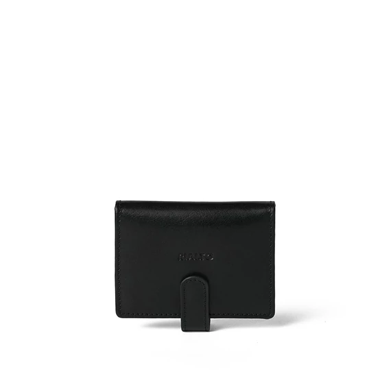Olasz bőr kártyatartó,  Leather Cardholder, fekete színben