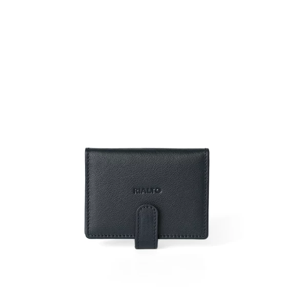Olasz bőr kártyatartó, Nappa Leather Cardholder, fekete színben