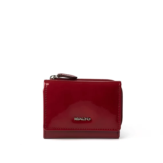 Női olasz lakkbőr pénztárca, Patent Leather Wallet Midi, piros színben