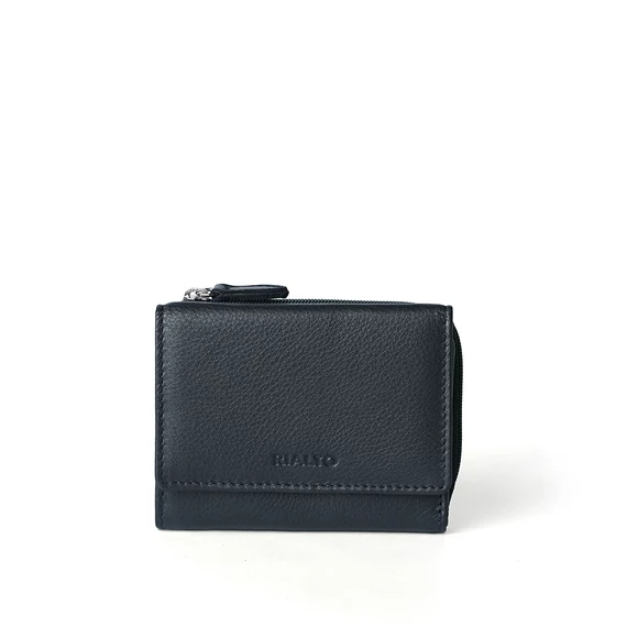 Női olasz bőr pénztárca, Nappa Leather Wallet Midi, sötétkék színben