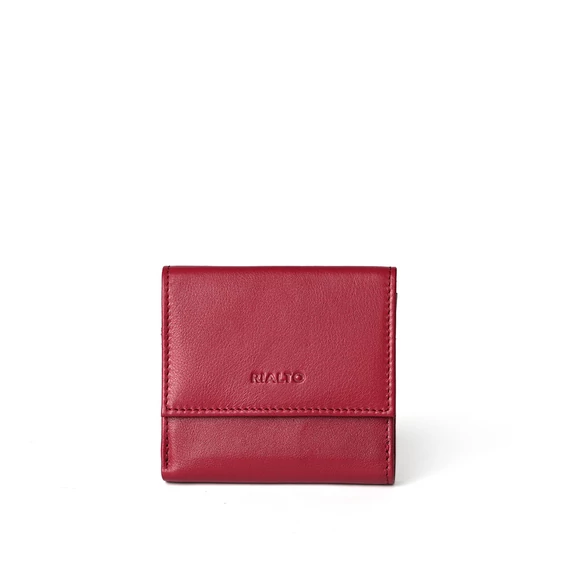 Női olasz bőr pénztárca, Nappa Leather Wallet Midi, piros színben