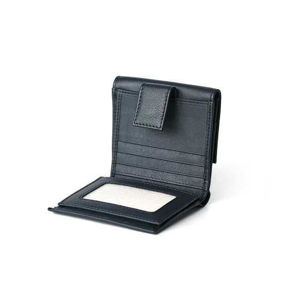 Nappa Leather Wallet Midi Navy