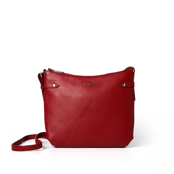 Női olasz bőr válltáska, Crossbody Bag, piros színben