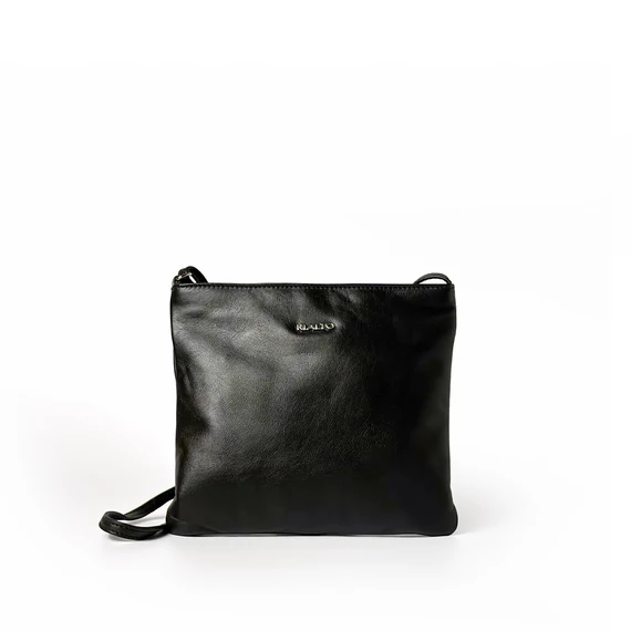 Női olasz bőr válltáska, Crossbody Bag, fekete színben