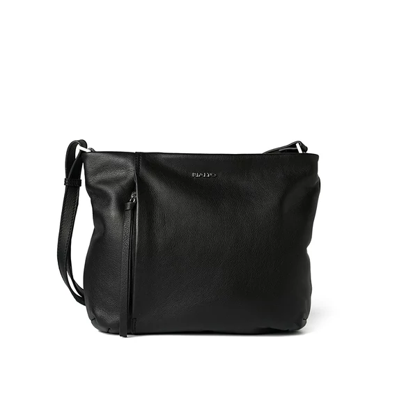 Női olasz bőr átvetős táska, Siena Crossbody Bag, fekete színben