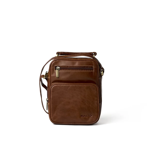 Férfi olasz bőr autóstáska, Salvatore Car Bag, sötétbarna színben