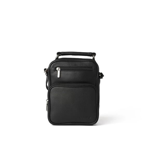 Férfi olasz bőr autóstáska, Salvatore Car Bag, fekete színben