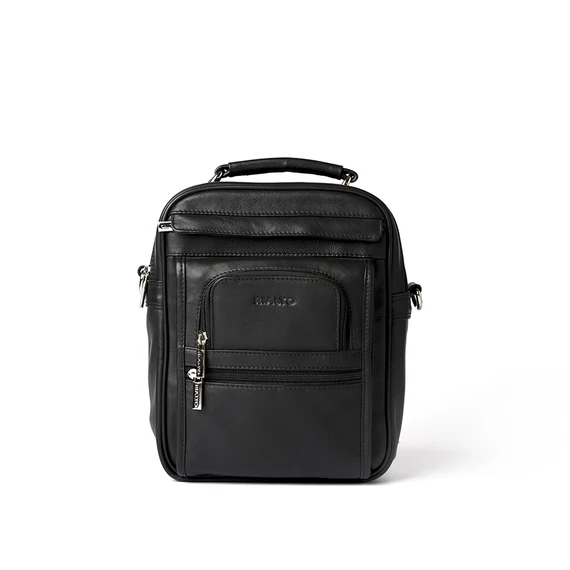 Férfi olasz bőr autóstáska, Umberto Car Bag, fekete színben