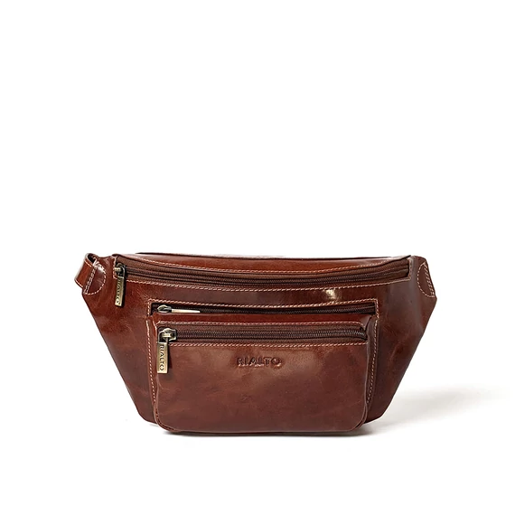 Férfi olasz bőr övtáska, Matteo Belt Bag, barna színben