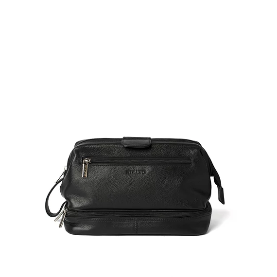 Férfi olasz bőr neszeszer, Nico Toiletry Bag, fekete színben