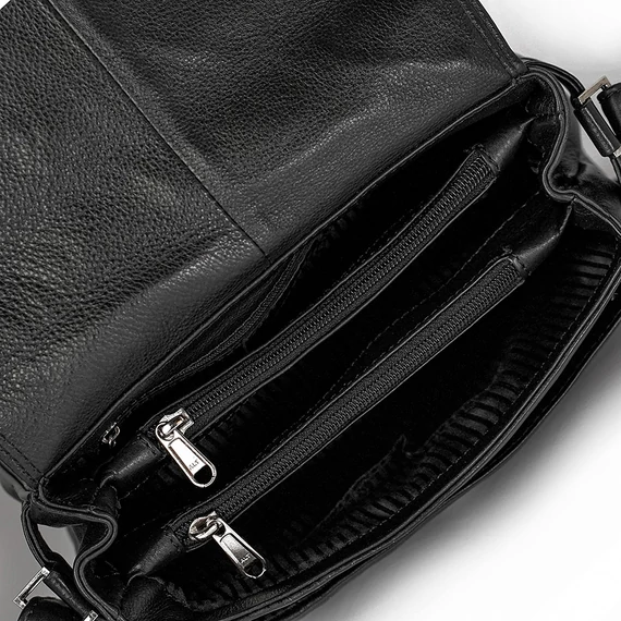 Sofia Nappa Midi Crossbody Bag Noir