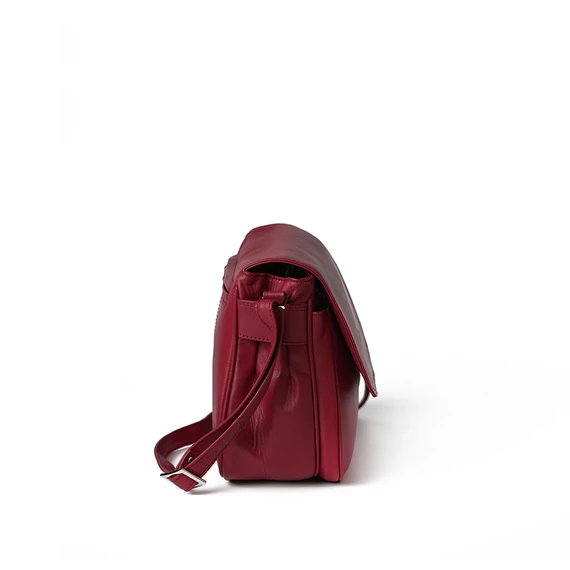 Sofia Nappa Midi Crossbody Bag Ruby