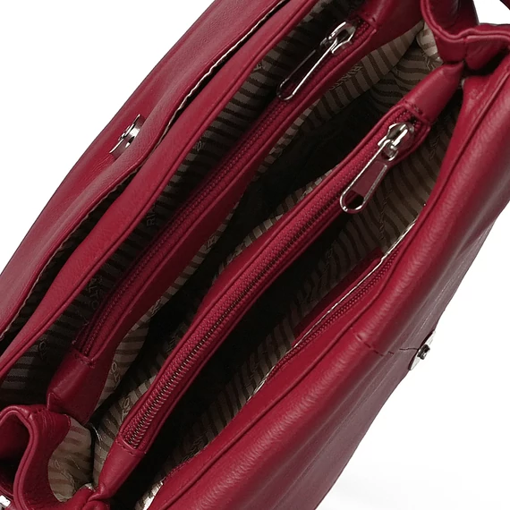 Sofia Nappa Midi Crossbody Bag Ruby