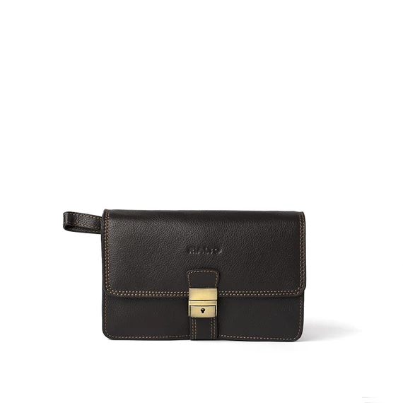 Férfi olasz bőr autóstáska, Adriano Car Bag, barna színben