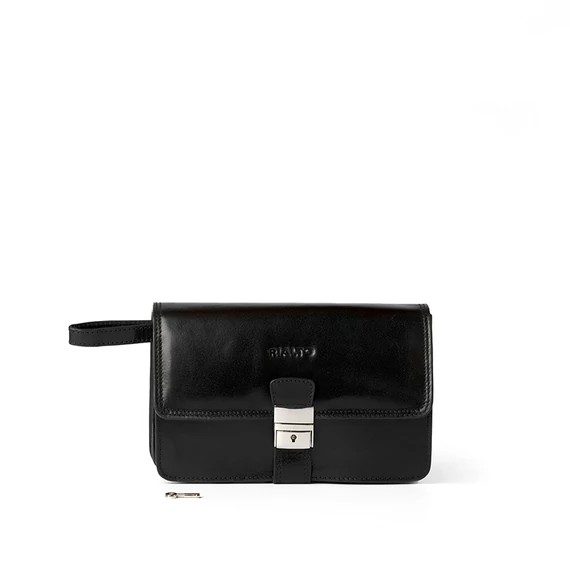 Férfi olasz bőr autóstáska, Adriano Car Bag, fekete színben