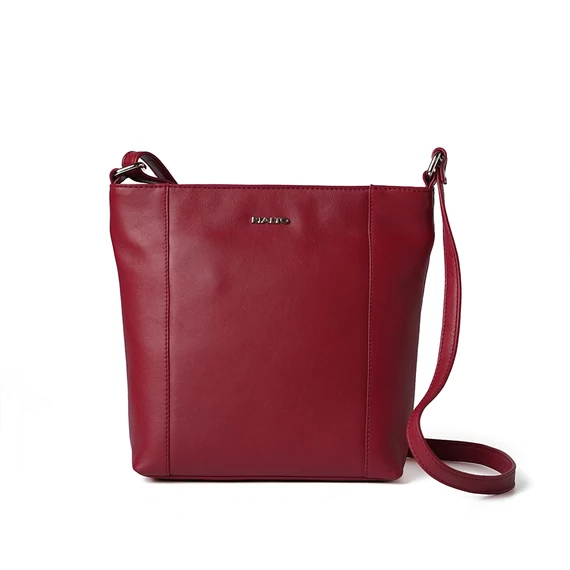 Női olasz bőr válltáska, Bucket Bag Midi, piros színben