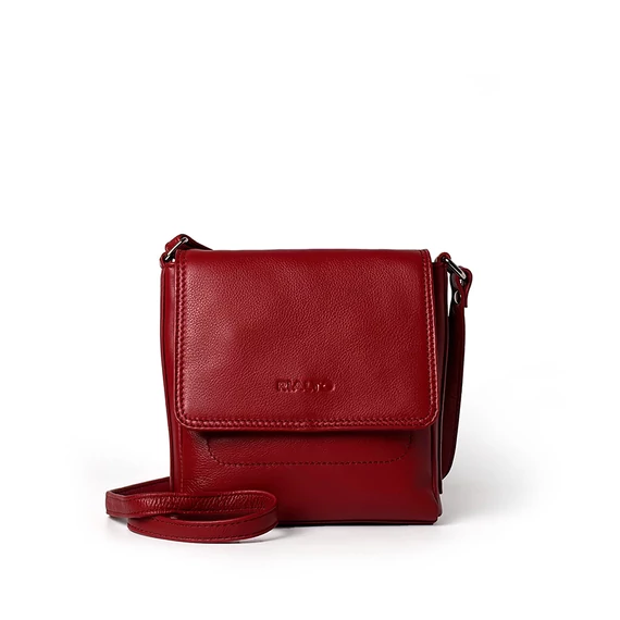 Női olasz bőr válltáska, Crossbody Bag, piros színben