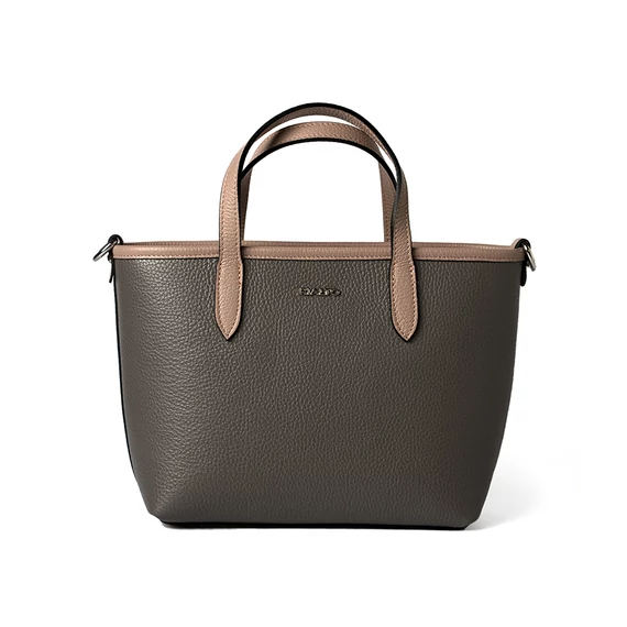 Női olasz bőr kézitáska, Nina Midi Handbag, szürkésbarna színben