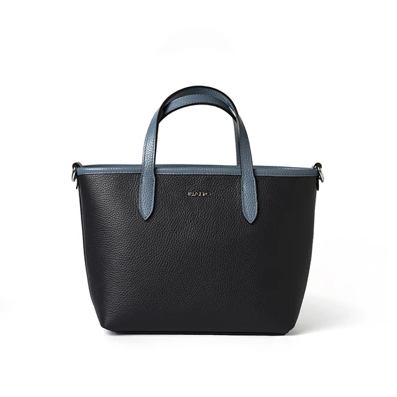 Női olasz bőr kézitáska, Nina Midi Handbag, sötétkék színben