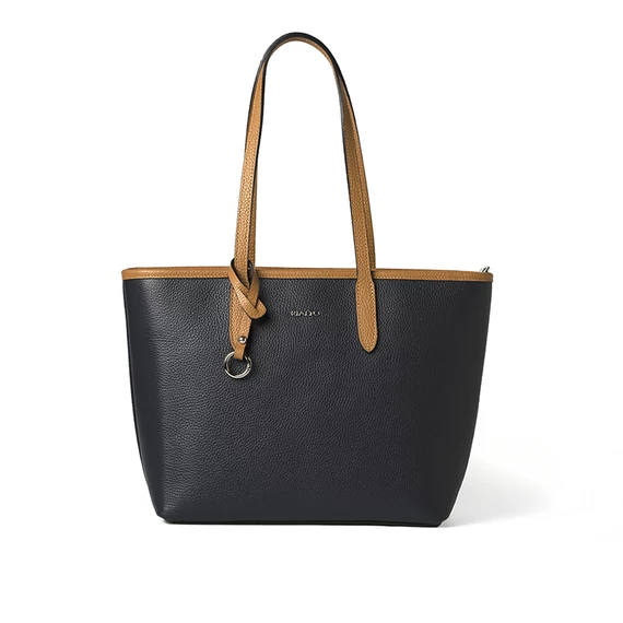 Női olasz bőr kézitáska, Nina Maxi Handbag, sötétkék színben