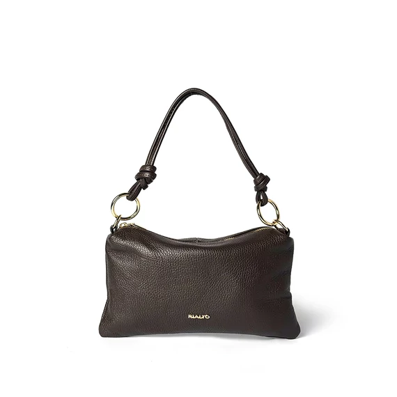Női olasz bőr válltáska, Chiara Shoulder Bag Mini, sötétbarna színben