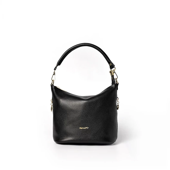 Női olasz bőr válltáska, Aurora Shoulder Bag, fekete színben