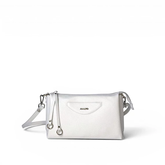 Női olasz bőr átvetős táska, Valeria Crossbody Bag, fehér színben