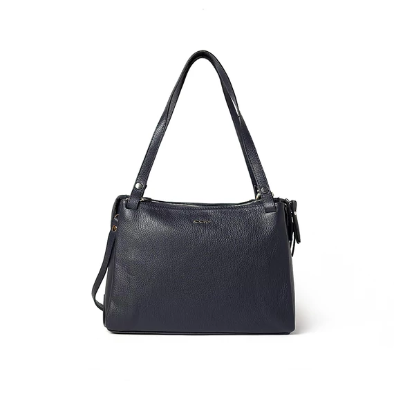 Női olasz bőr válltáska, Elsa Shoulder Bag, sötétkék színben