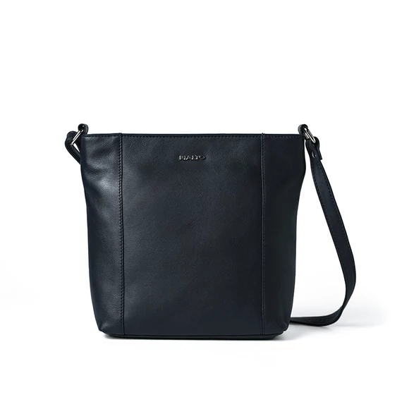 Női olasz bőr válltáska, Bucket Bag Midi, sötétkék színben